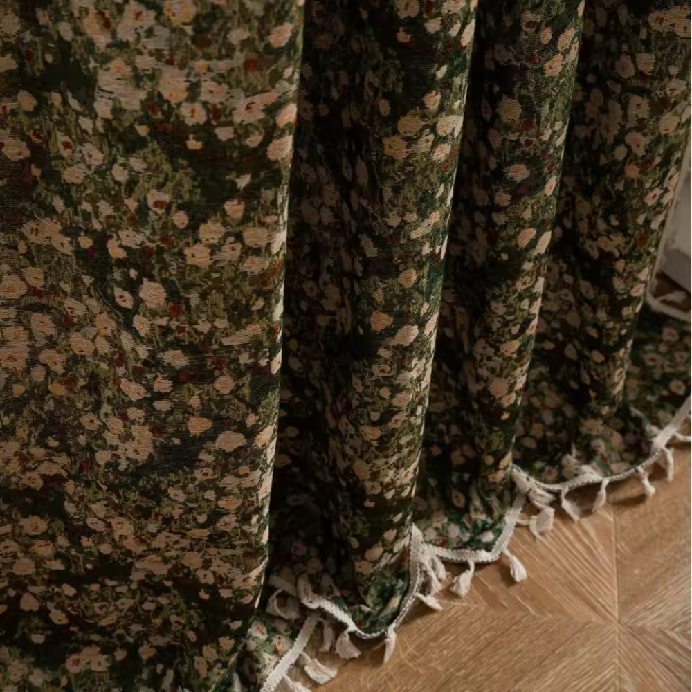 French Vintage Floral Tapestry Curtain