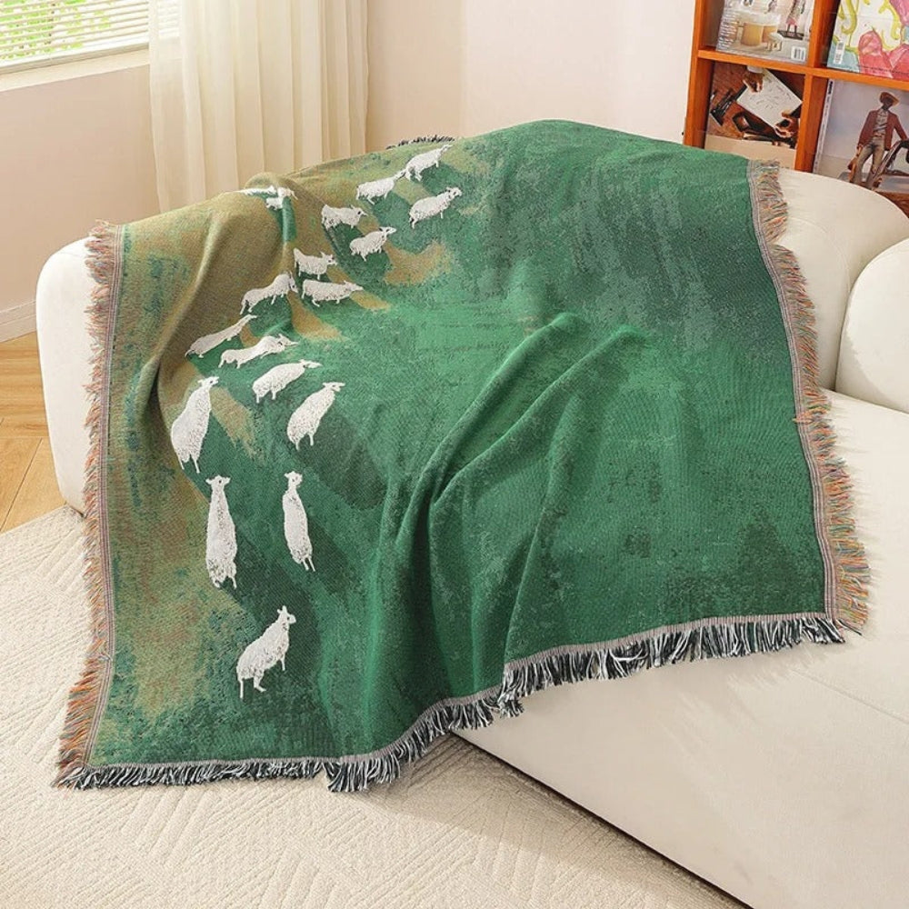 Frida Sheep Woven Throw Blanket