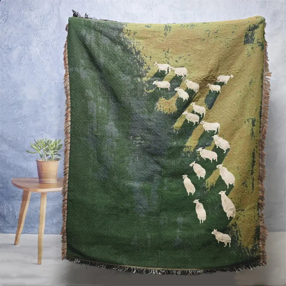 Frida Sheep Woven Throw Blanket