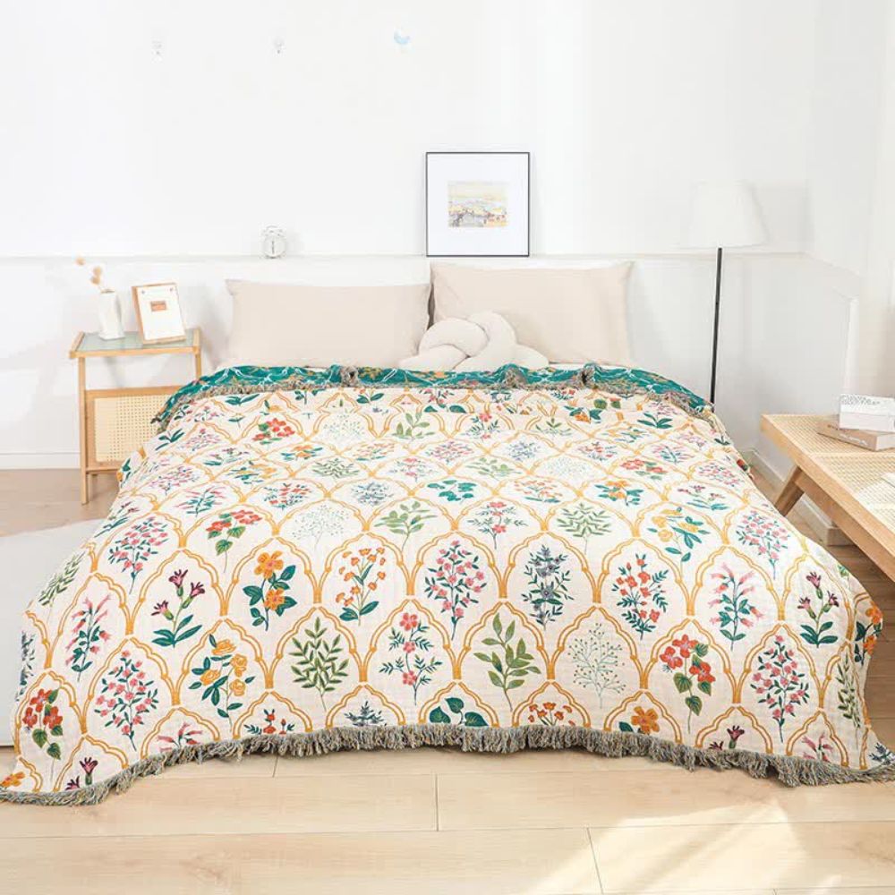 Garden Reverie Cotton Blanket