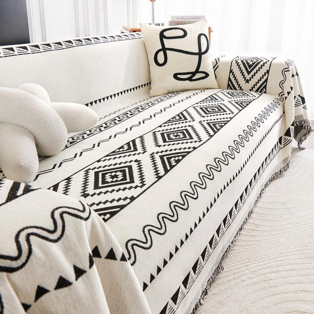 Geometric Boho Sofa Cover Throw