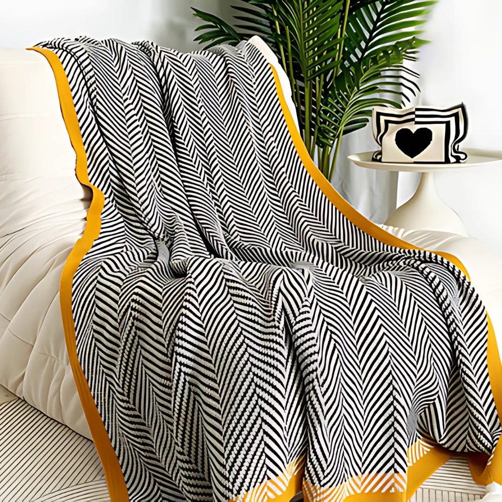Golden Chevron Luxe Blanket