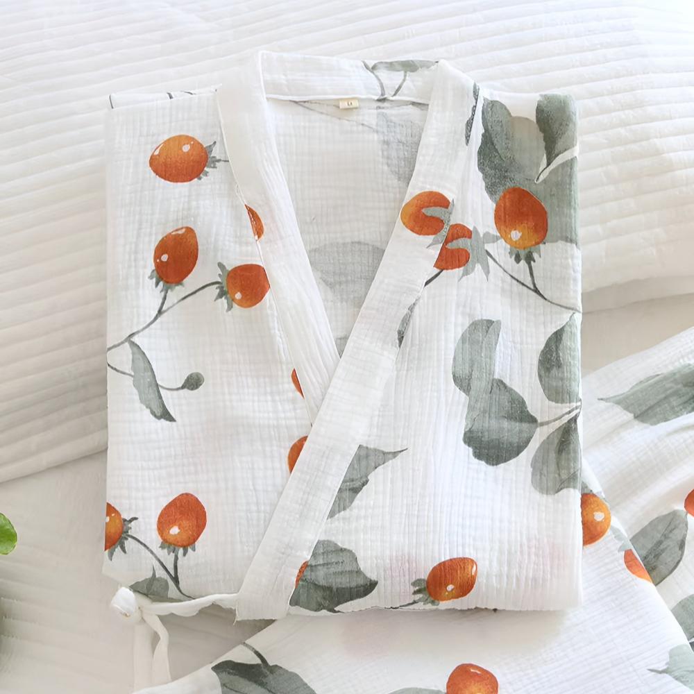 Garden Tomato Kimono Robe