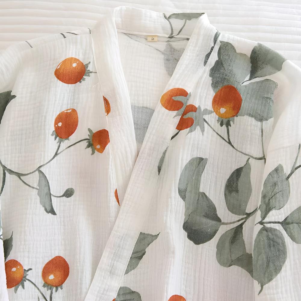 Garden Tomato Kimono Robe