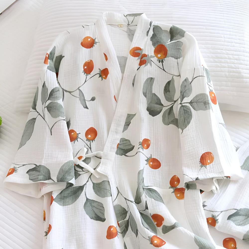 Garden Tomato Kimono Robe