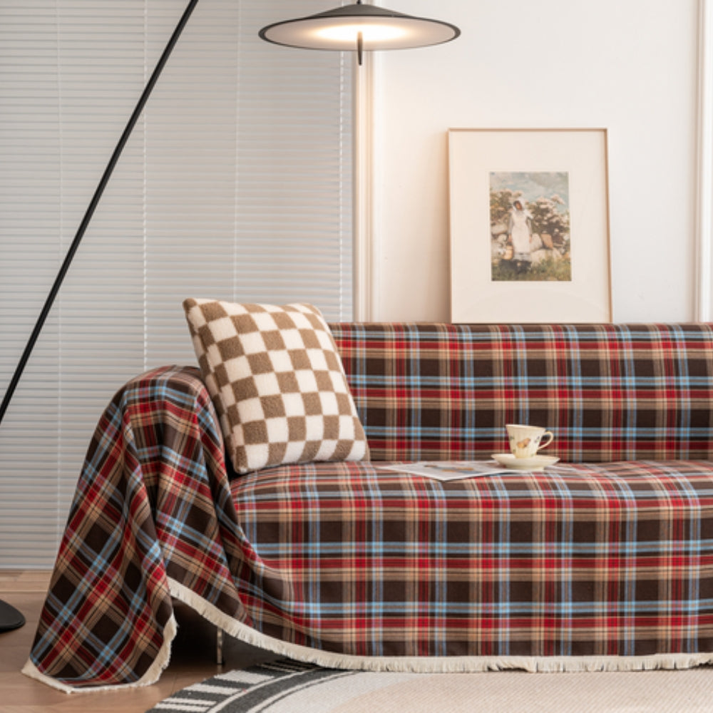 Hearthline Cottage Plaid Sofa Cover
