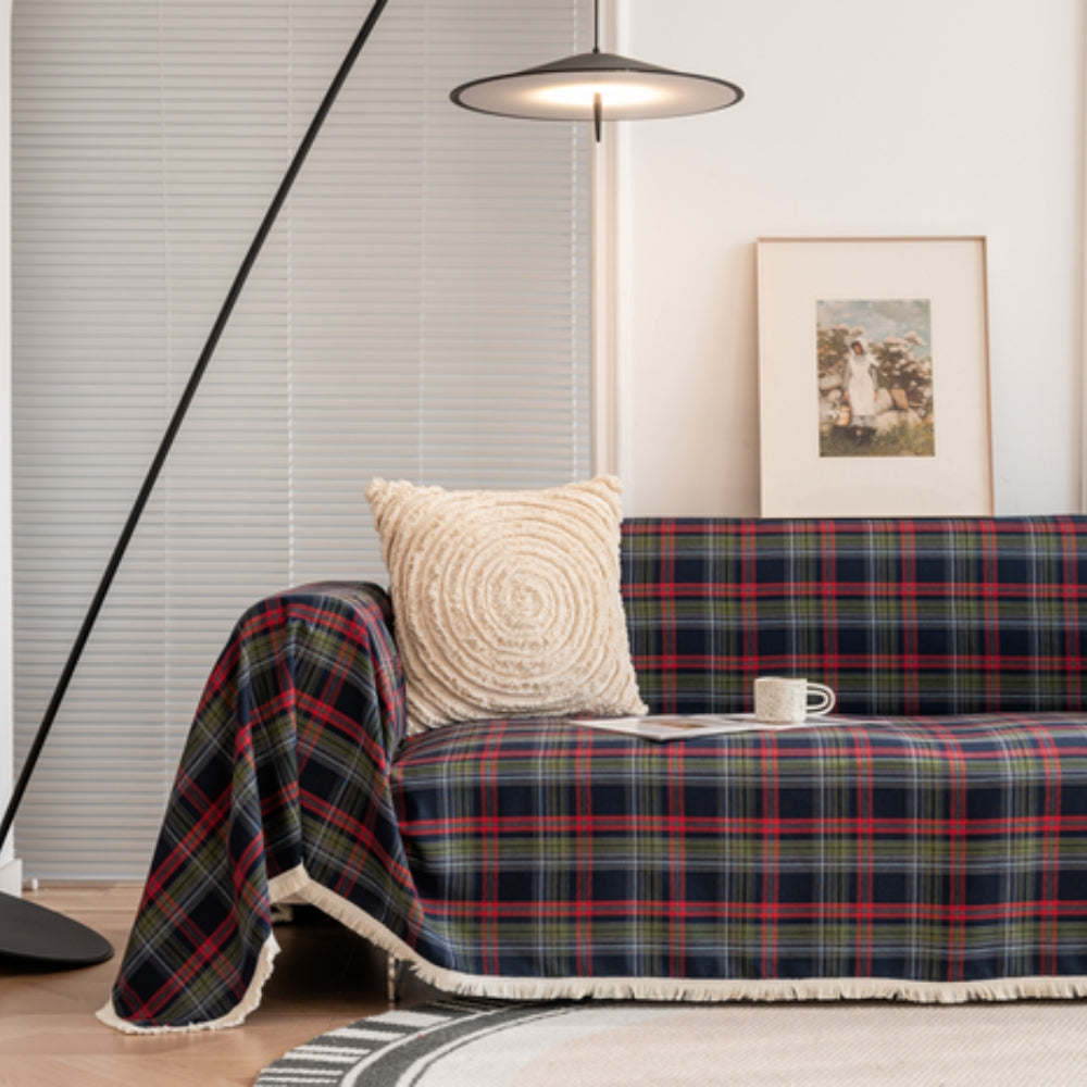 Hearthline Cottage Plaid Sofa Cover