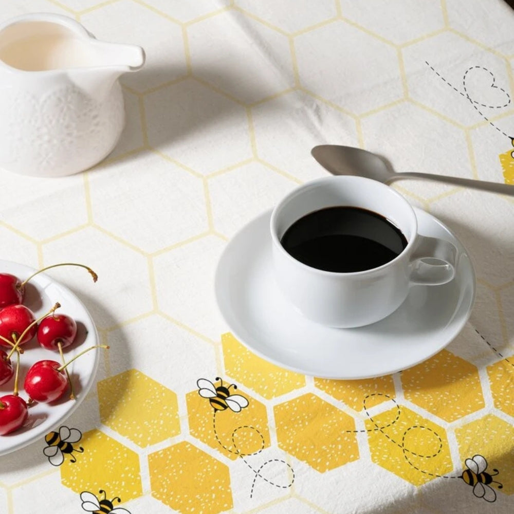 Honeycomb Buzz Linen Table Runner