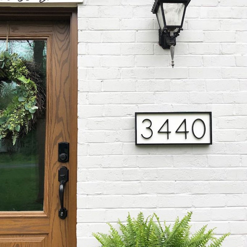 House numbers – Modern black zinc alloy – Floating style – Weather-resistant address signs for enhanced visibility