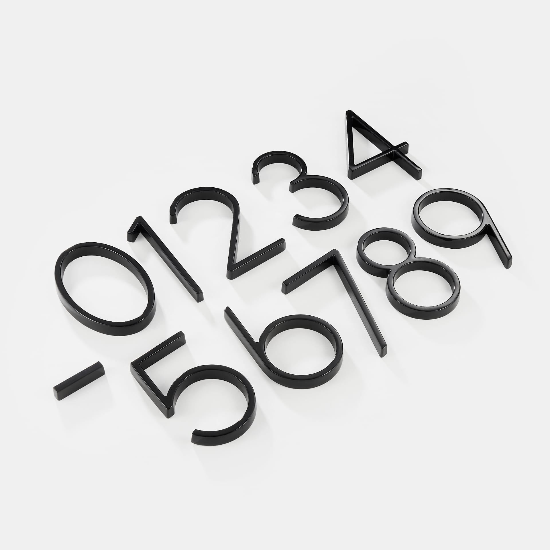 House numbers – Modern black zinc alloy – Floating style – Weather-resistant address signs for enhanced visibility