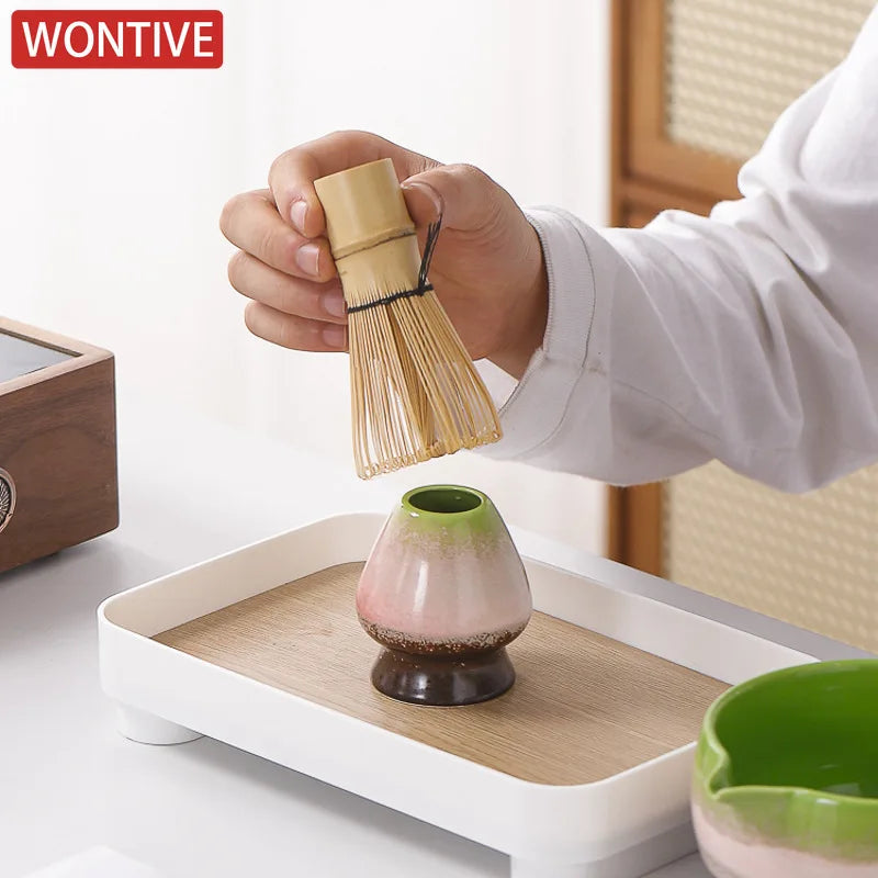 Japanese Matcha Set - Ceramic Bowl, Bamboo Whisk, and Tea Scoop for Authentic Matcha Experience