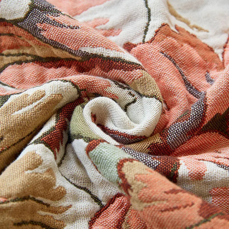 Large Cotton Muslin Bath Towel - Soft, Absorbent, Floral Design, 31.5x63 Inches - Best Bath Towels for Home and Beach