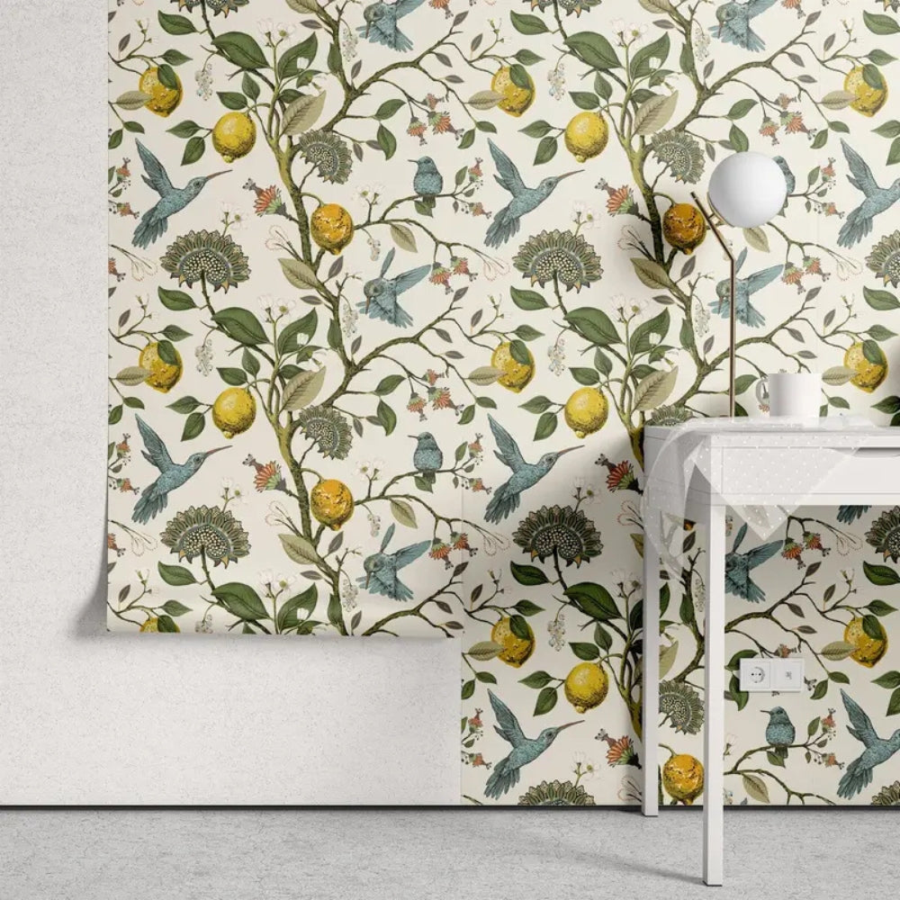 Lemon Bluebird PVC Adhesive Wallpaper