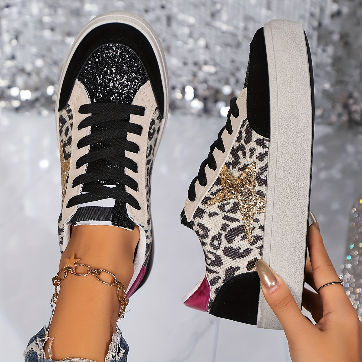 LeoStride™ | Fashionable women's sneakers with a trendy leopard pattern