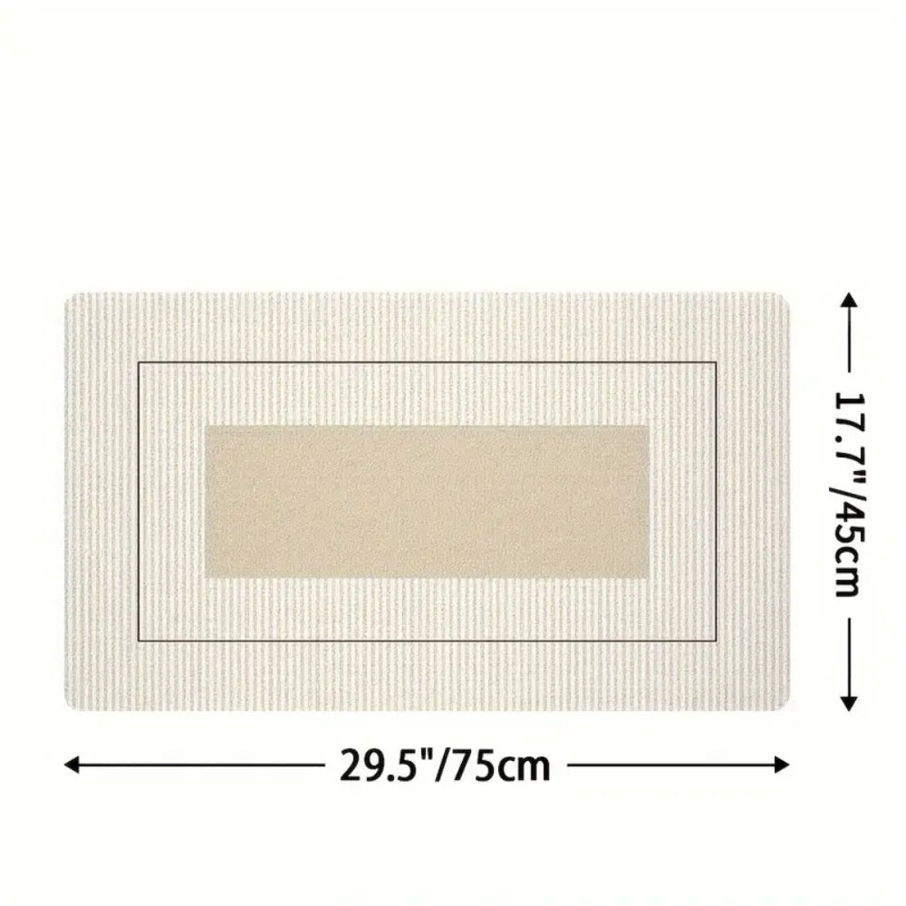 Lush Floral Striped Kitchen Mat