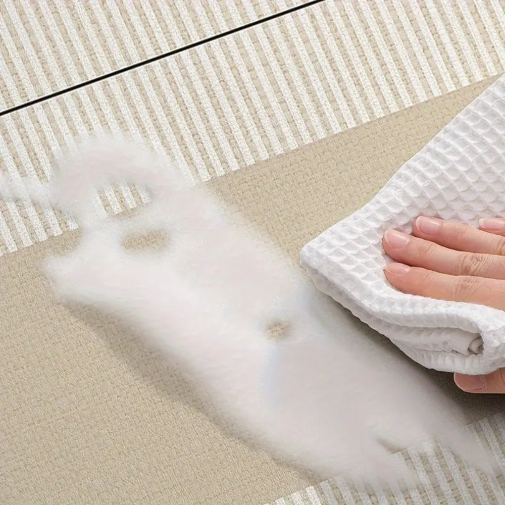 Lush Floral Striped Kitchen Mat