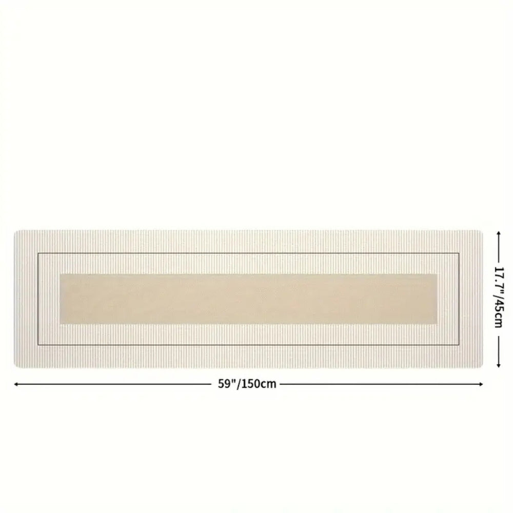 Lush Floral Striped Kitchen Mat