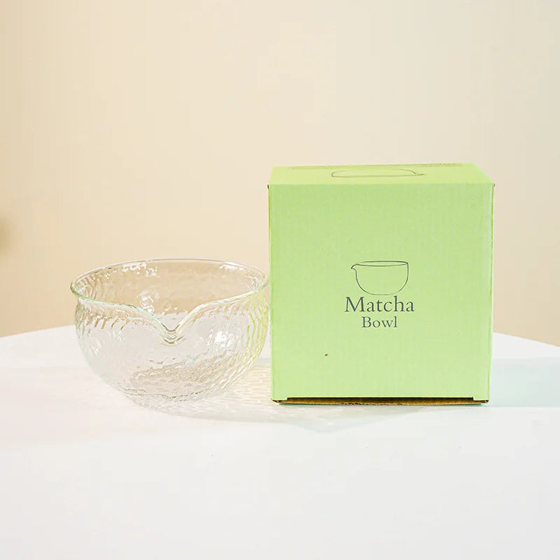 Matcha glass bowl – Pink, blue and black design – Ideal for tea ceremonies