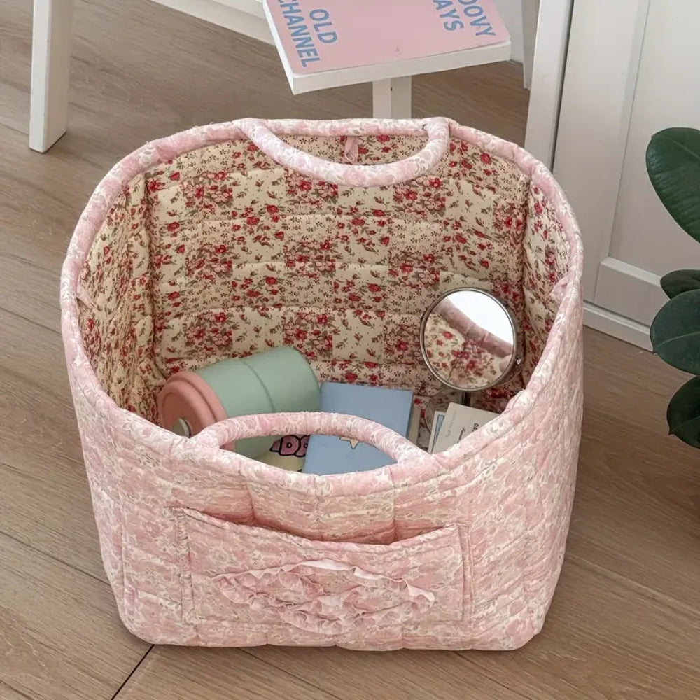 Miscellaneous Floral Quilted Storage Basket