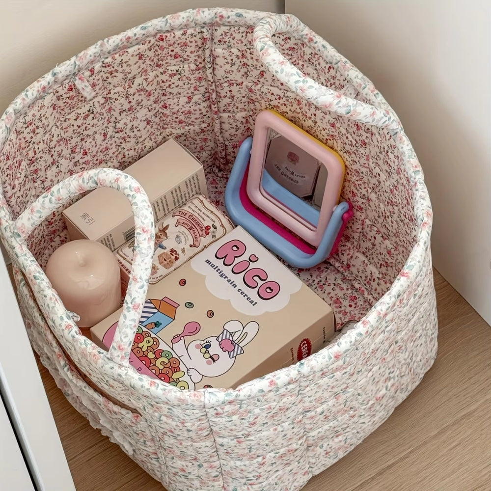 Miscellaneous Floral Quilted Storage Basket