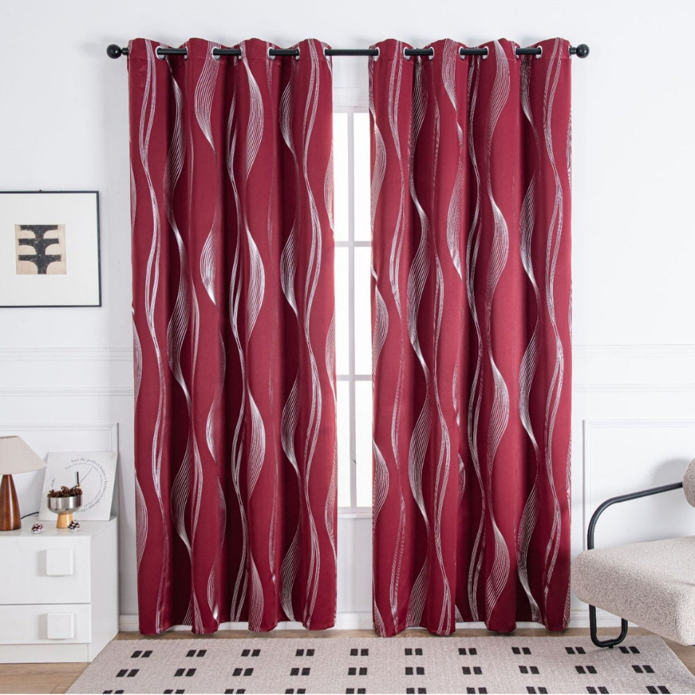 Modern Wave Pattern Blackout Curtain