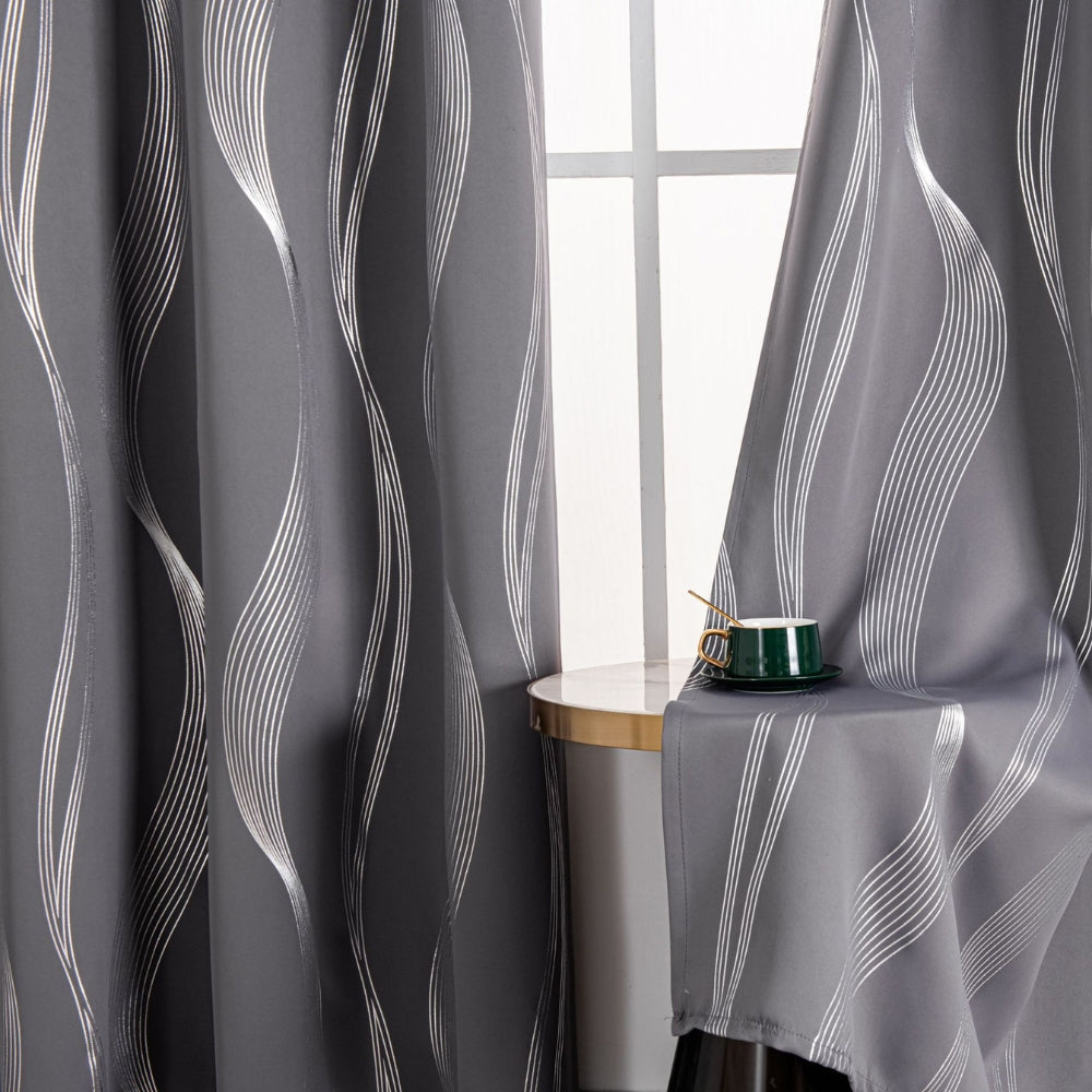 Modern Wave Pattern Blackout Curtain