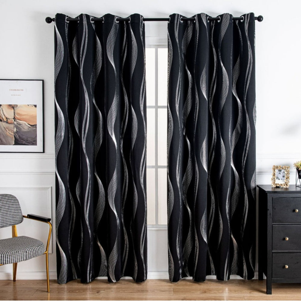 Modern Wave Pattern Blackout Curtain