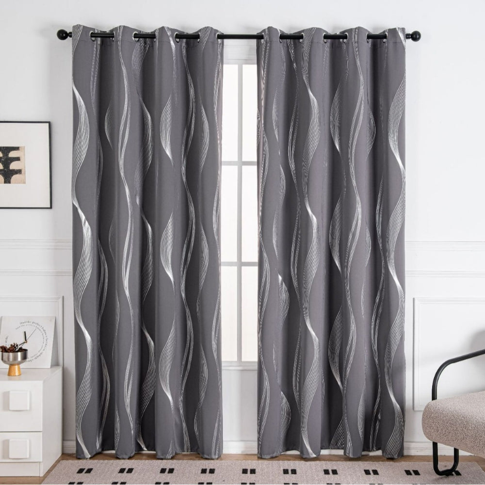 Modern Wave Pattern Blackout Curtain