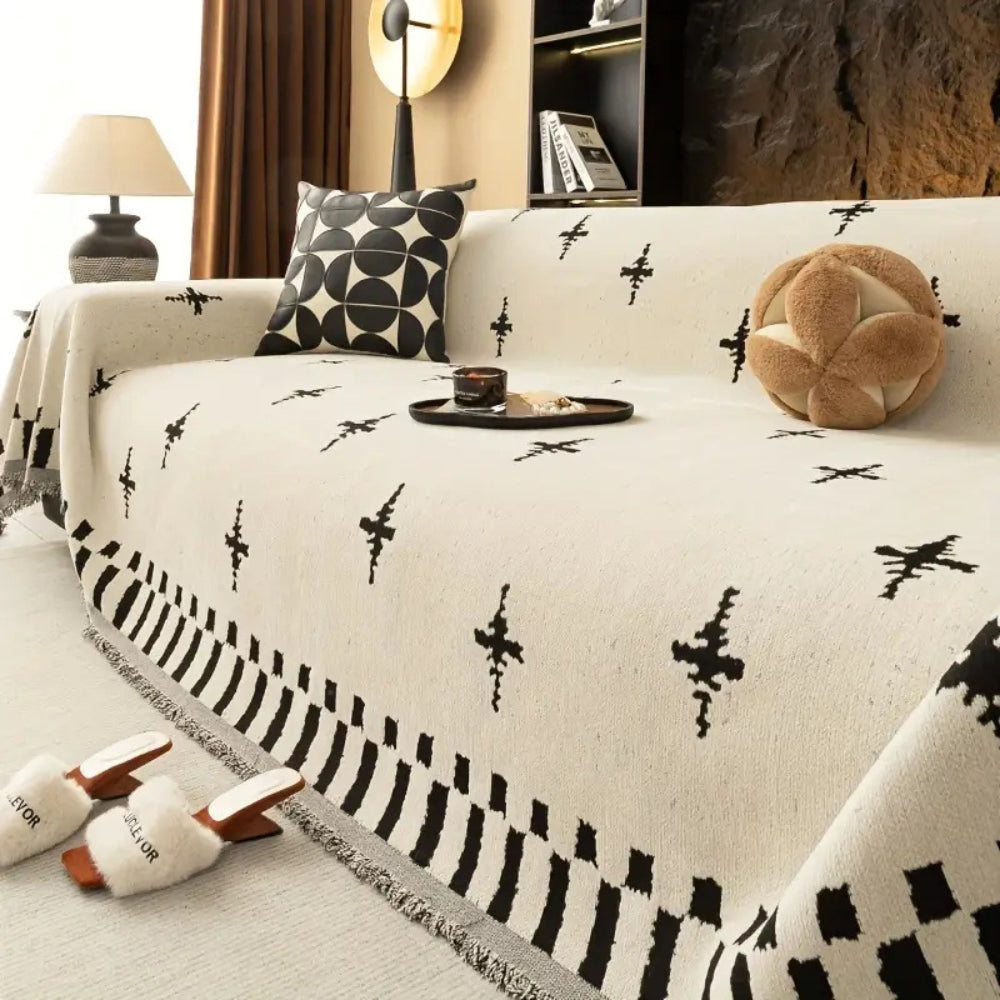 Modern Cross Pattern Sofa Cover