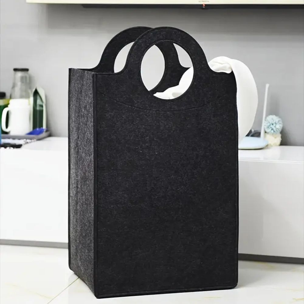 Oxford Fold Felt Laundry Basket