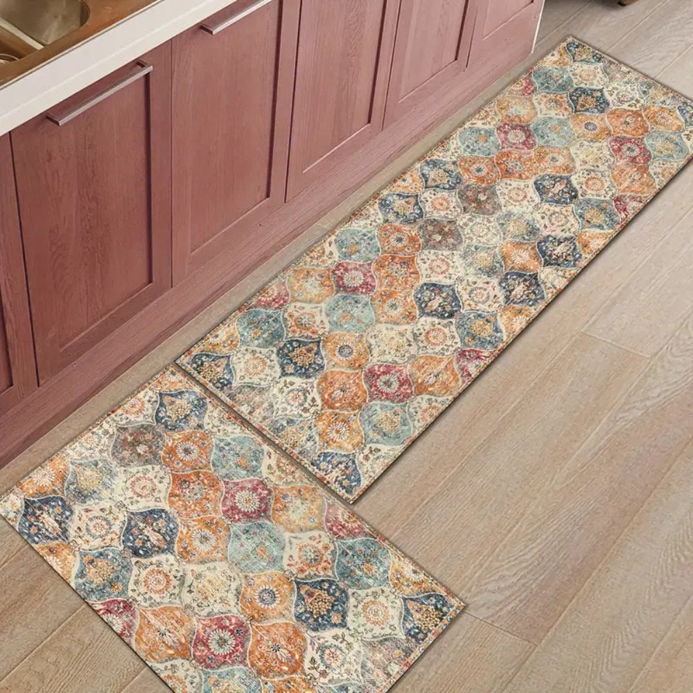 Moroccan Inspired Floral Kitchen Mat