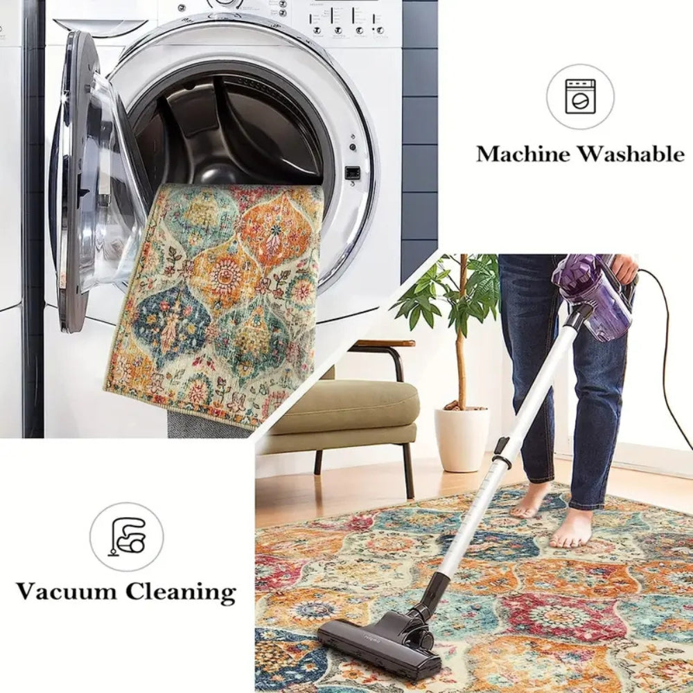 Moroccan Inspired Floral Kitchen Mat