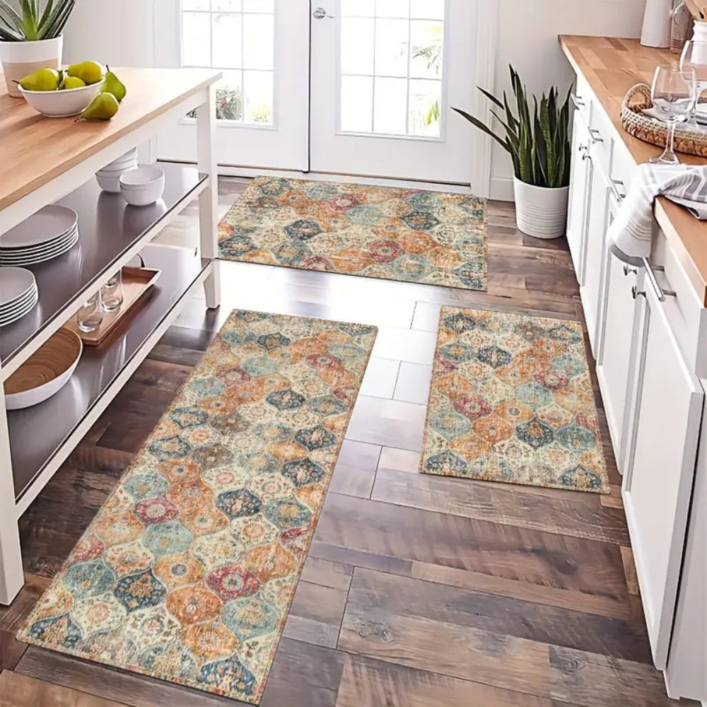 Moroccan Inspired Floral Kitchen Mat