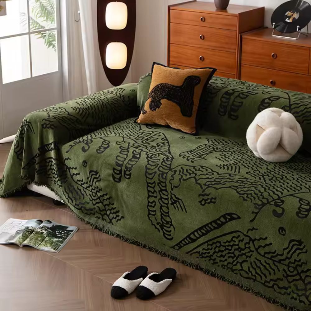 Nature Sketch Pattern Sofa Cover