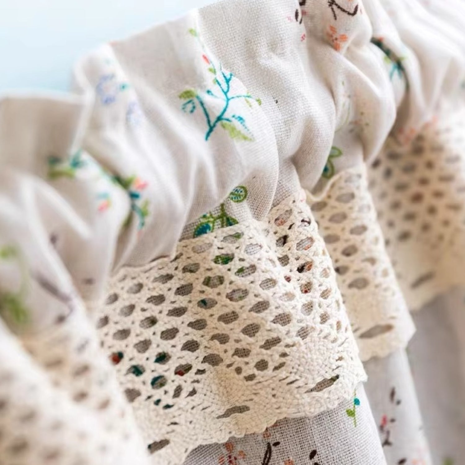 Nordic Bloom Kitchen Cabinet Curtain