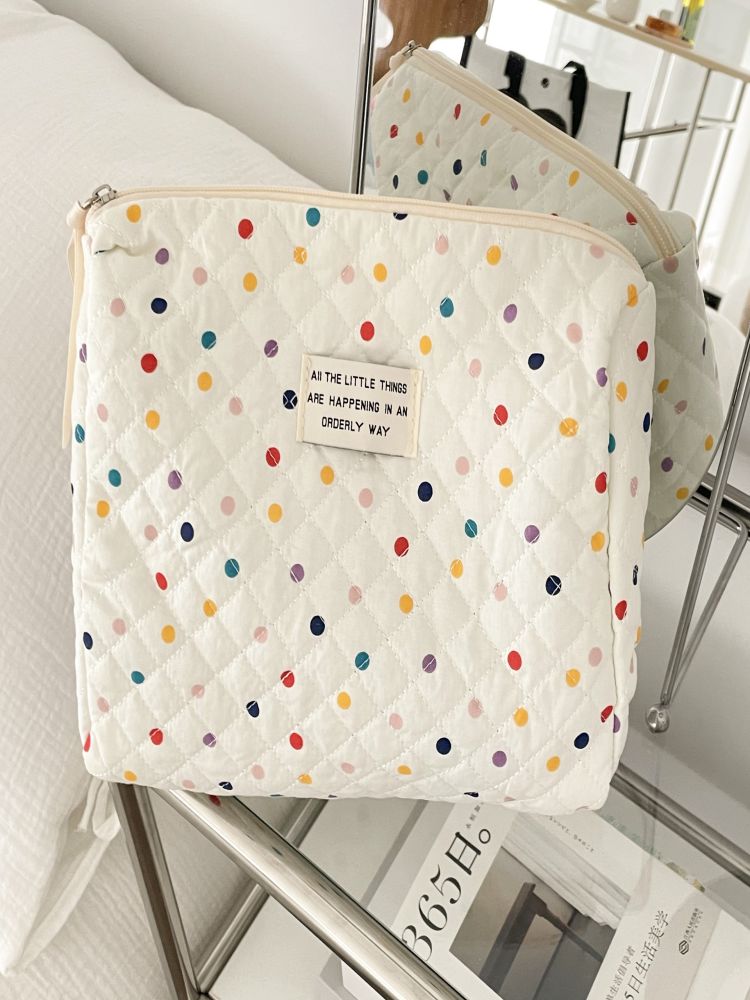 Polka Dot Cosmetic Makeup Bag