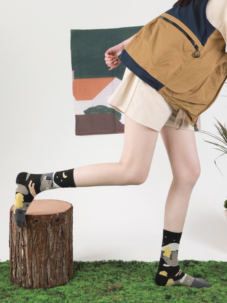 Cute Cartoon Kitty Pattern Cotton Socks