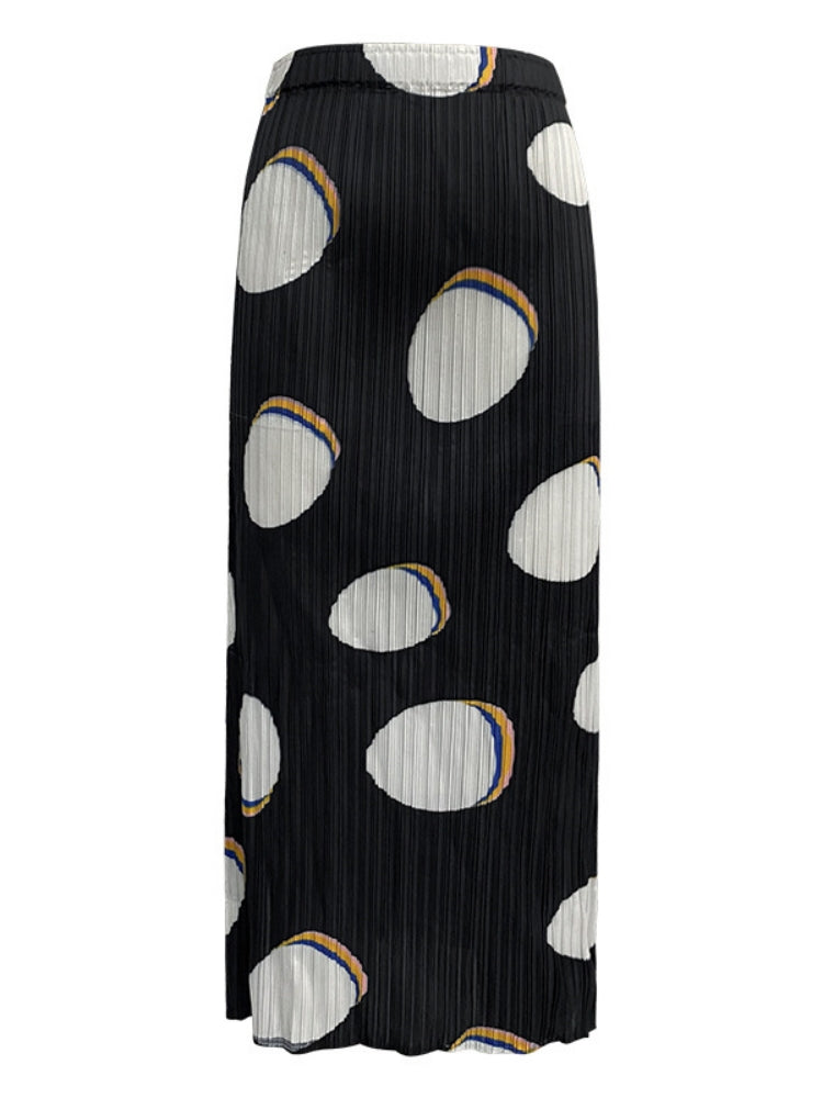 Slim-fitting printed long-sleeved skirt set