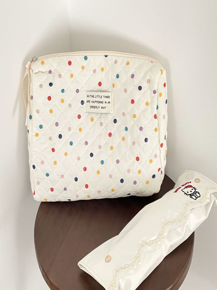 Polka Dot Cosmetic Makeup Bag