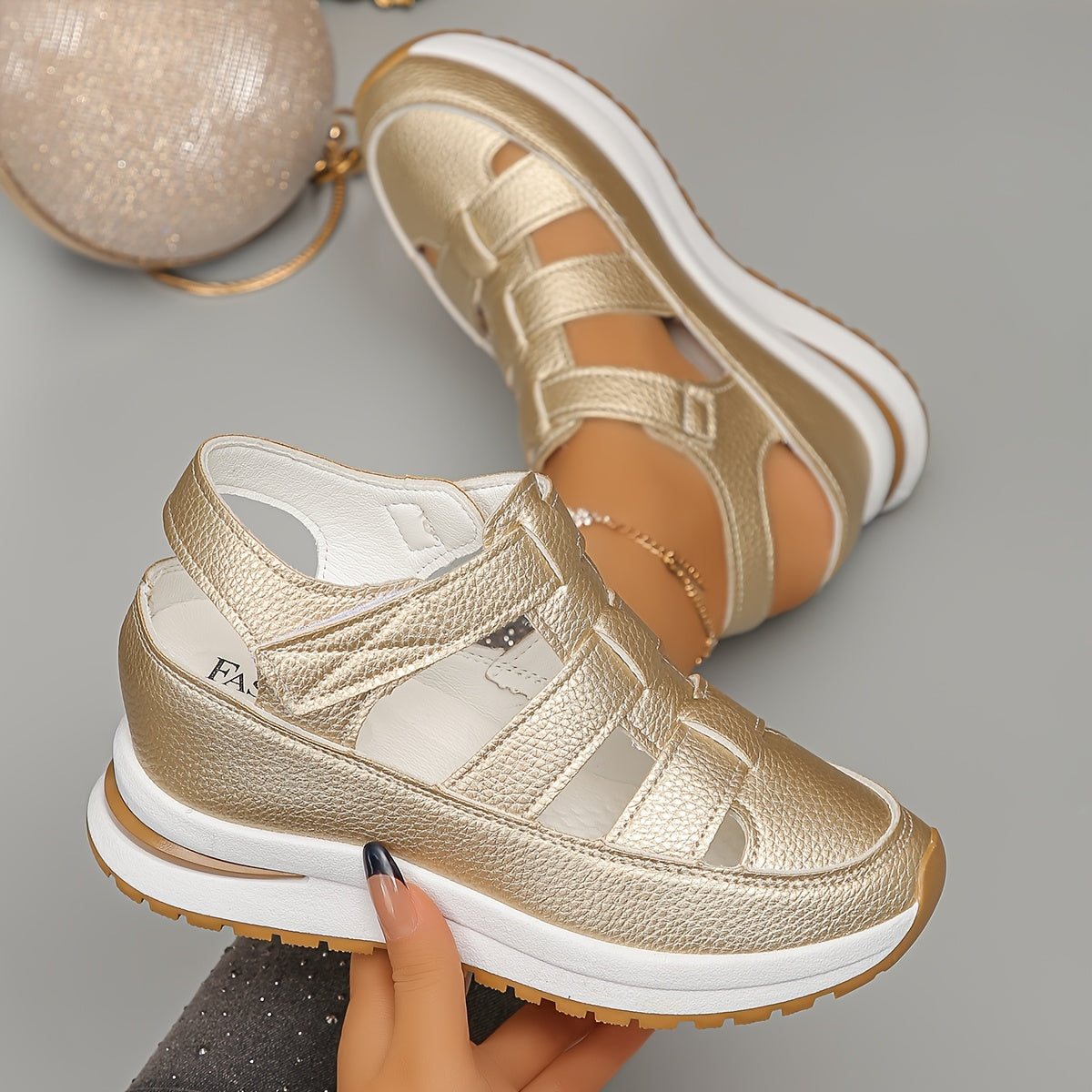 OrthoVita™ | Sporty women's platform sandals with non-slip comfort sole