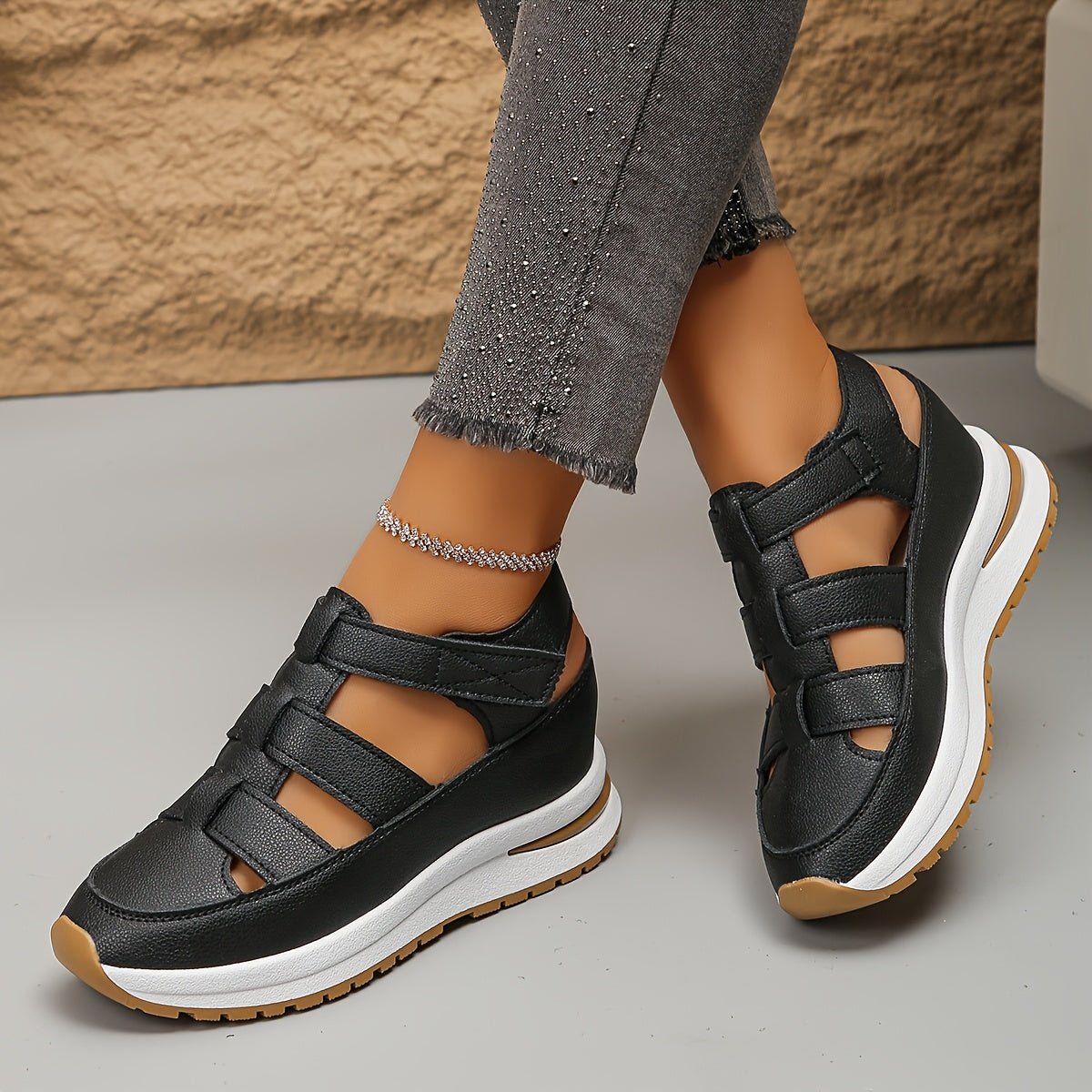OrthoVita™ | Sporty women's platform sandals with non-slip comfort sole
