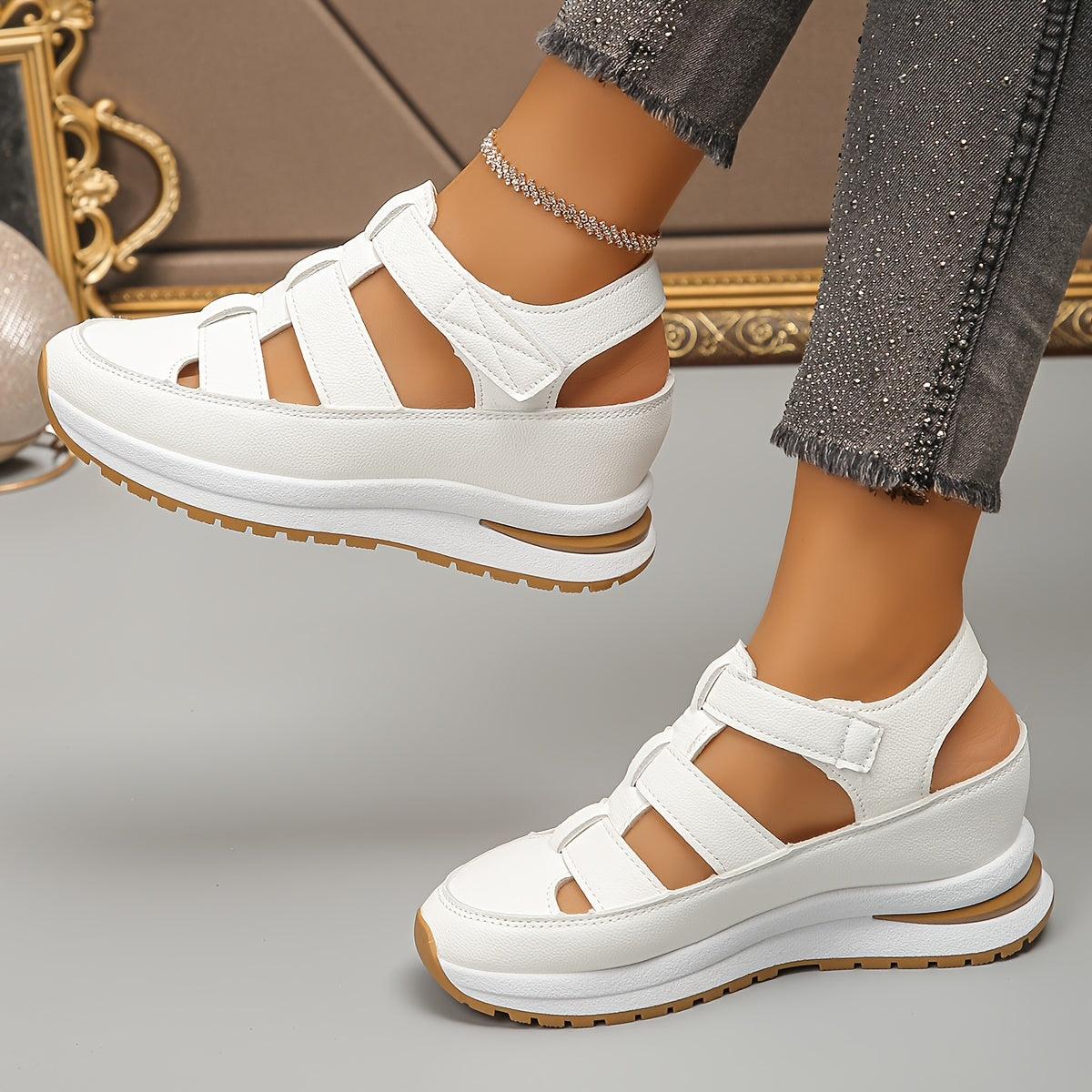 OrthoVita™ | Sporty women's platform sandals with non-slip comfort sole