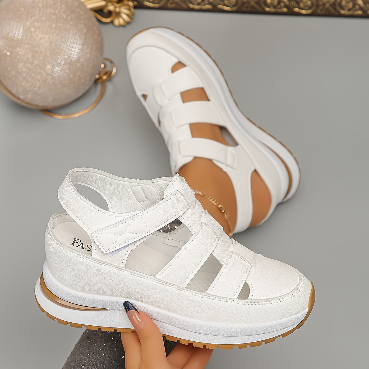 OrthoVita™ | Sporty women's platform sandals with non-slip comfort sole