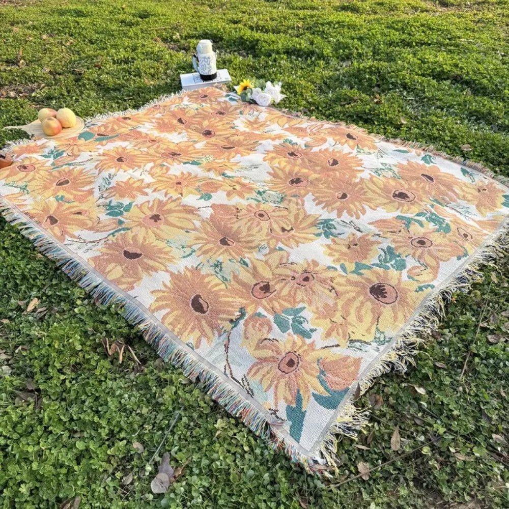 Sun Floral Outdoor Picnic Blanket