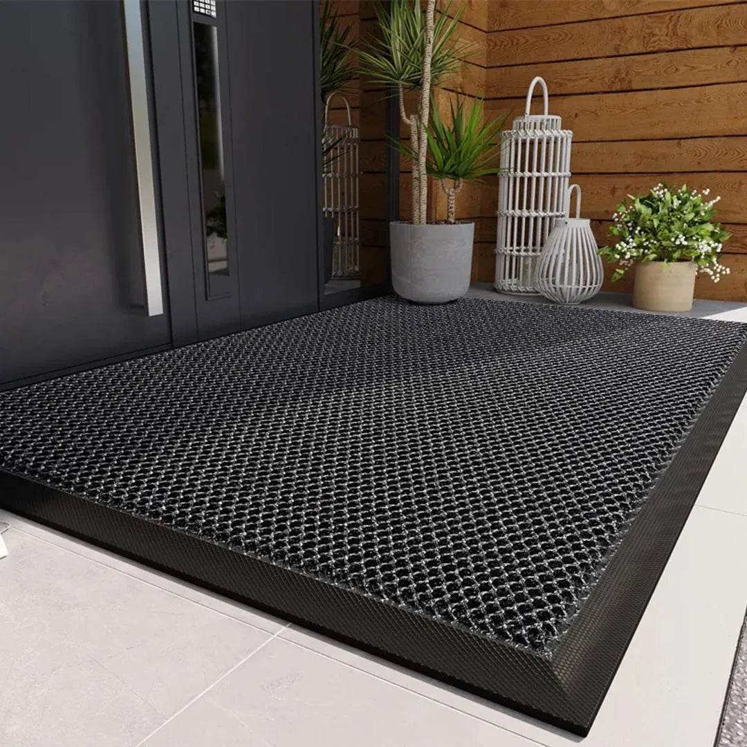 PVC rubber doormat – Non-slip and water-resistant – Indoor and outdoor use – Welcome mat for front door