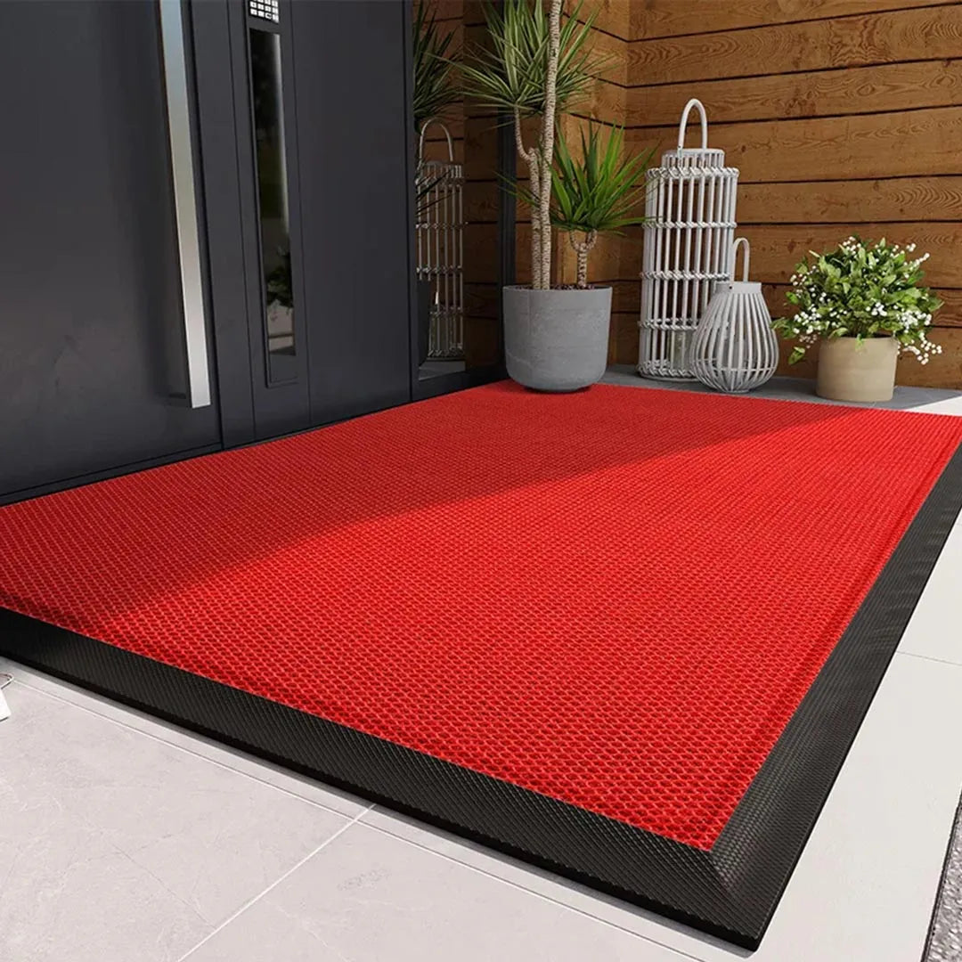 PVC rubber doormat – Non-slip and water-resistant – Indoor and outdoor use – Welcome mat for front door