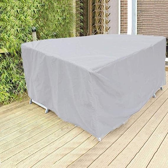 Patio furniture cover – Waterproof black polyester – All-weather protection – Durable outdoor accessory