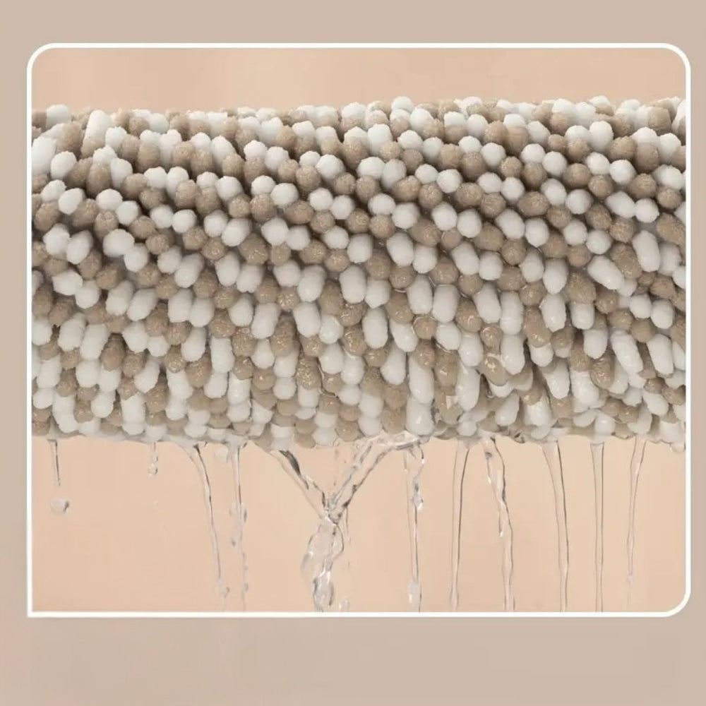 Pebble-Knit Striped Chenille Bath Mat