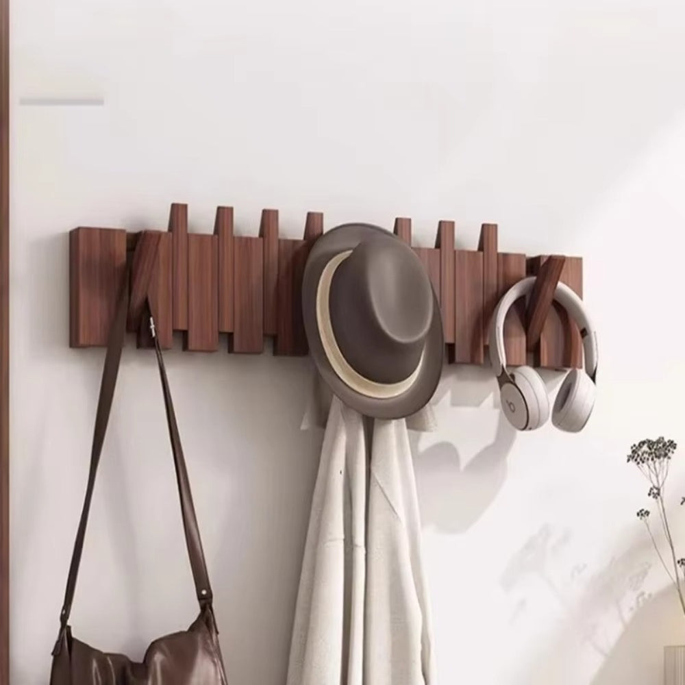 Piano Foldable Wooden Flip Hook Wall Rack