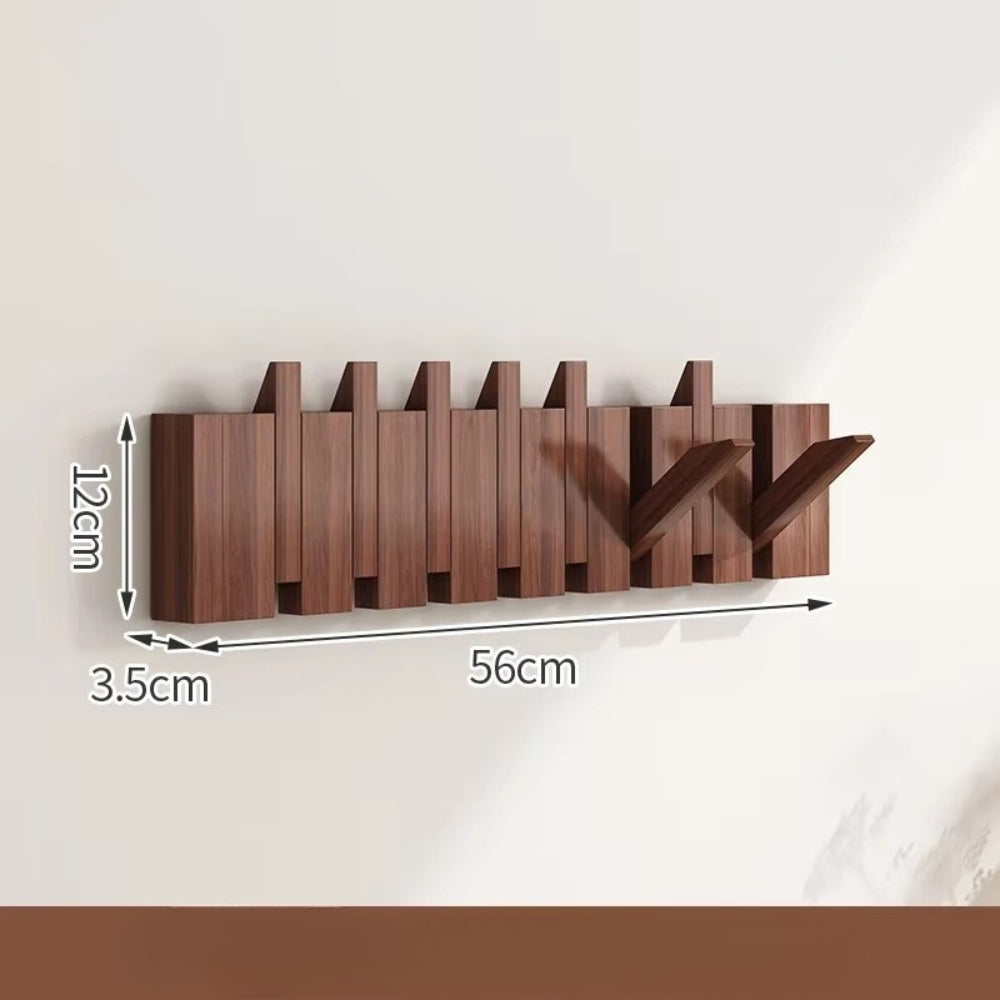 Piano Foldable Wooden Flip Hook Wall Rack